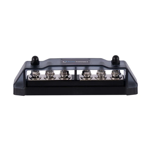 Distribution blok 3x red M8, 3x black M8